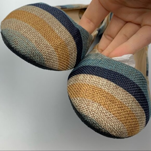 Bamboo womens flats size 8 multicolored striped ballet flats balletcore - Picture 9 of 12